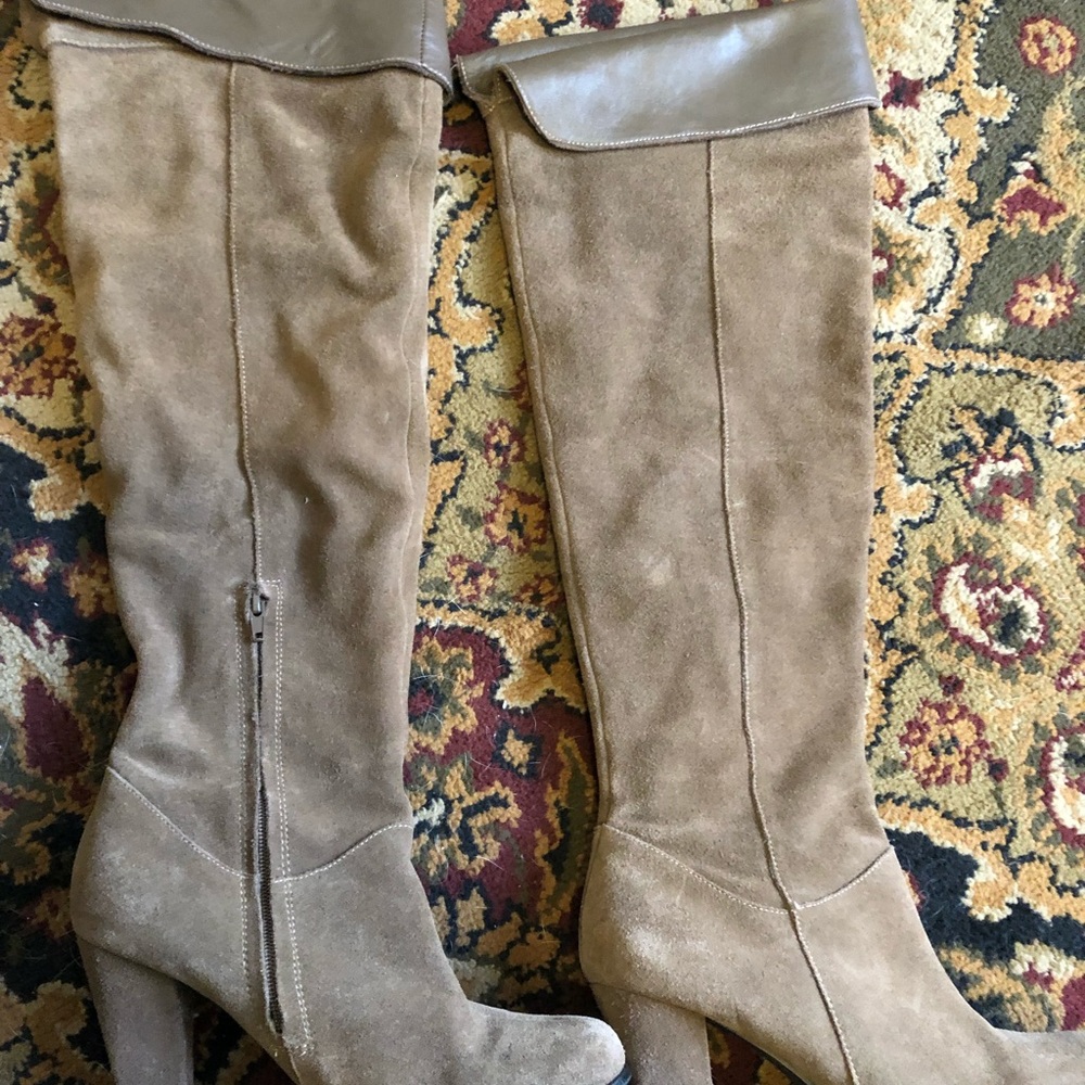 Tall Suede foldover boots